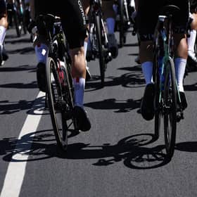 Riders' cycles cast shadows on the road as they tackled yesterday's 16th stage of this year's Tour de France, 171.5km between Montpellier and Mont Ventoux in southern France (Picture: Anne-Christine Poujoulat/AFP via Getty)