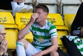 Celtic midfielder James McCarthy after being substituted at Livingston. Picture: SNS