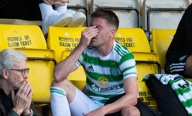 Celtic midfielder James McCarthy after being substituted at Livingston. Picture: SNS