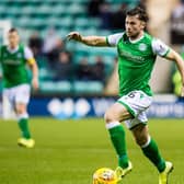 Lewis Stevenson in action for Hibernian during the William Hill Scottish Cup 4th round replay between Hibernian and Dundee United, at Easter Road in January.