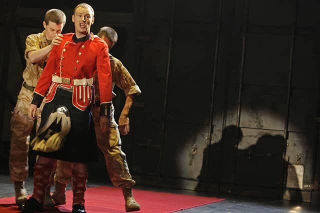 A scene from the play Black Watch, about its mission in Iraq and the difficulty for soldiers coming home (Picture: Anoek de Groot/AFP via Getty Images)
