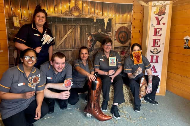 Colleagues at HC-One Scotland’s Finavon Court Care Home’s Care Home Open Week 2024 Wild West themed celebrations last year