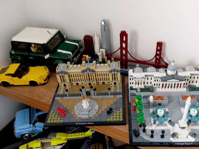 A small part of Scott Reid's growing collection of landmarks, buildings, planes and vehicles, acquired as an adult fan of Lego.