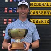 James White shows off the East of Scotland Open trophy after landing a five-shot success at home club Lundin at the end of June. Picture: Lundin Golf Club.