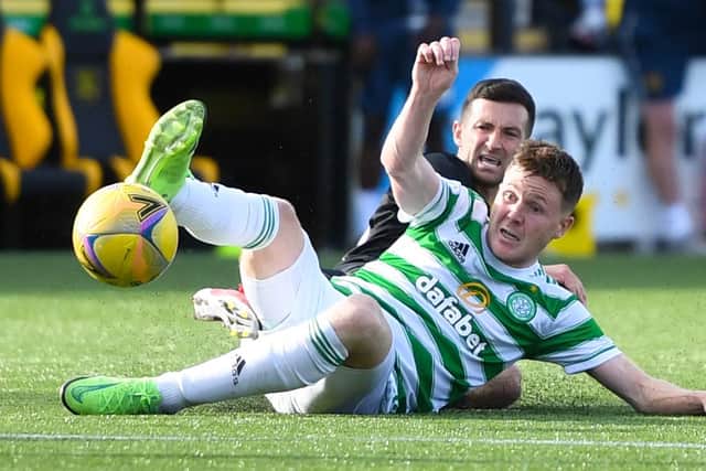 Celtic's James McCarthy may be down, but Stiliyan Petrov says he shouldn't be counted out, with understandable reasons for his poor showing in his first start that ended with a 1-0 loss for Ange Postecoglou's men in Livingston. (Photo by Ross MacDonald / SNS Group)
