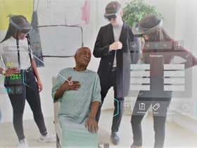 Mixed reality holographic patients are being used by medical students at Addenbrooke's Hospital in Cambridge, the first in the world to experience the new way of learning. Picture: GigXR/CUH/PA Wire