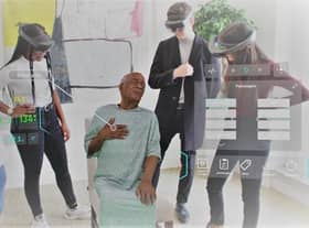 Mixed reality holographic patients are being used by medical students at Addenbrooke's Hospital in Cambridge, the first in the world to experience the new way of learning. Picture: GigXR/CUH/PA Wire
