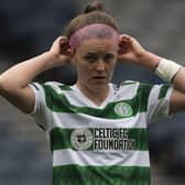 Celtic defender Caitlin Hayes reacted furiously to her disallowed goal against Rangers. (Photo by Craig Foy / SNS Group)