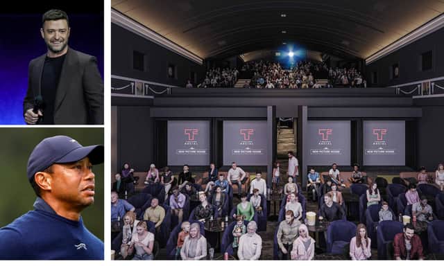 A glimpse inside the new look cinema unveiled by T-Squared Social whose shareholders include Justin Timberlake and Tiger Woods. Pictures: Ronald Martinez, Ethan Miller/Getty Images