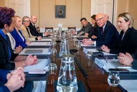 First Minister John Swinney and Deputy First Minister Jenny Gilruth (right) at the first meeting of the new Scottish Cabinet at Bute House on May 22 this year (Picture: Jane Barlow/WPA Pool/Getty Images)