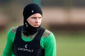 Kevin Nisbet, whose proposed switch to Birmingham City failed to materialise, trained with his Hibs team-mates ahead of their Tuesday night league match against St Mirren. Photo by Mark Scates / SNS Group