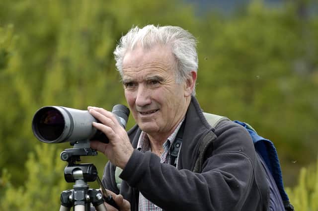 Roy Dennis at an osprey nest site in Strathspey.