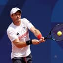 Andy Murray plays a backhand during the tennis training session ahead of the Paris 2024 Olympic Games at Roland Garros. (Photo by Clive Brunskill/Getty Images)