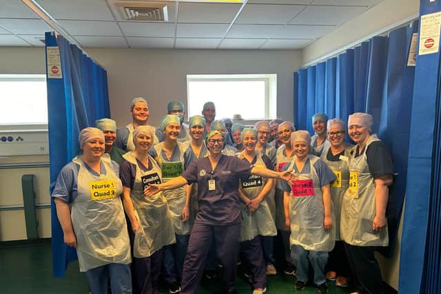 The Royal Infirmary's delivery team - each baby had an individual team of four clinicians assigned to look after them as soon as they were welcomed into the world.