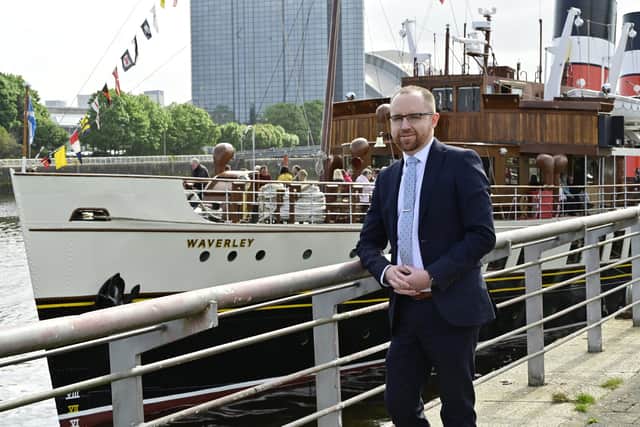 Waverley Excursions general manager Paul Semple at Pacific Quay in Glasgow before the paddle steamer embarked on its first sailing of the year on Friday. Picture: John Devlin