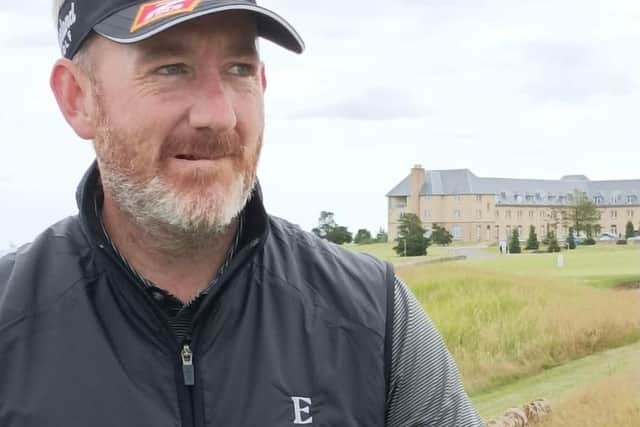 Graham Fox holds the lead heading into the final round of the Loch Lomond Whiskies Scottish PGA Championship at Deer Park. Picture: Alan Reid