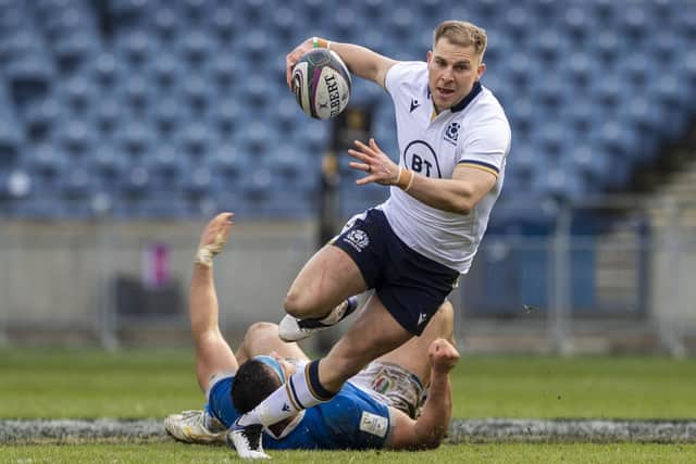 Jaco van der Walt scored two tries in Scotland's 52-10 victory. Picture: Ross Parker / SNS