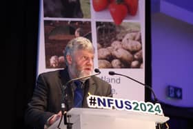 NFUS president Martin Kennedy speaking at the NFUS AGM in 2024 in Glasgow (pic: NFUS)