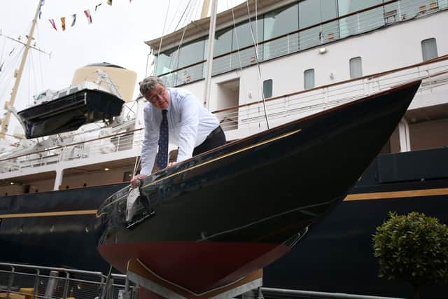 David Heritage on board Bluebottle after he spent 18 months restoring the royal sailing yacht, which joins the historic fleet at the Royal Yacht Britannia's charitable trust in Edinburgh, following an eighteen-month restoration.