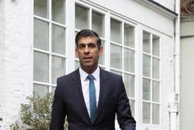 Rishi Sunak outside his home in London, following the resignation of Liz Truss