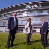 Innovation minister Richard Lochhead, Scottish Enterprise managing director of innovation Jane Martin and Össur vice president of R&D upper limb prosthetics Hugh Gill.