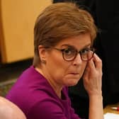 First Minister Nicola Sturgeon during First Minster's Questions (FMQ's) in the debating chamber of the Scottish Parliament