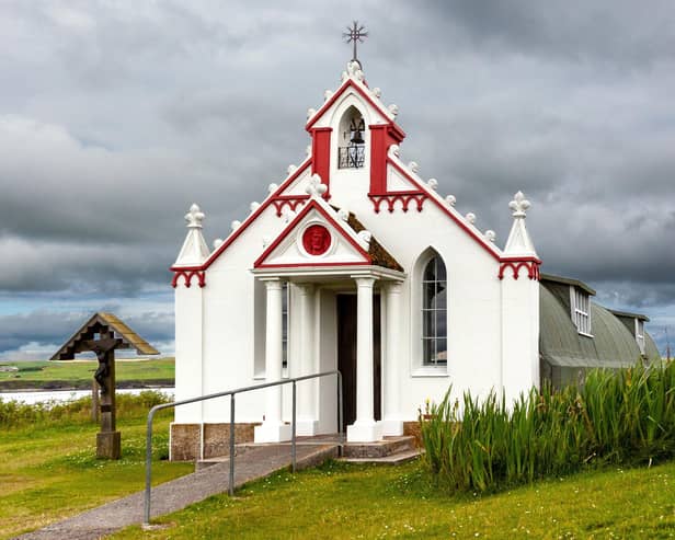This Catholic chapel can be found on Lamb Holm in the Orkney Islands. It was constructed in World War II by Italian prisoners of war who had been housed on the island while they built the Churchill Barriers.