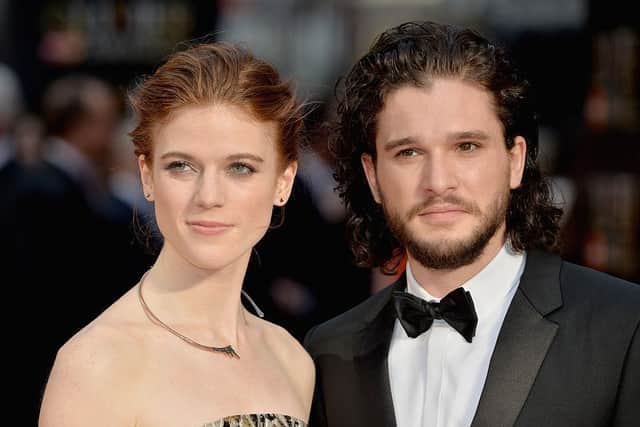 Rose Leslie and Kit Harington confirmed their relationship at The Olivier Awards in April 2016 (Picture: Anthony Harvey/Getty Images)