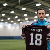 Aaron McEneff is hoping to make his Hearts debut tonight against Ayr United. Pic: Heart of Midlothian FC