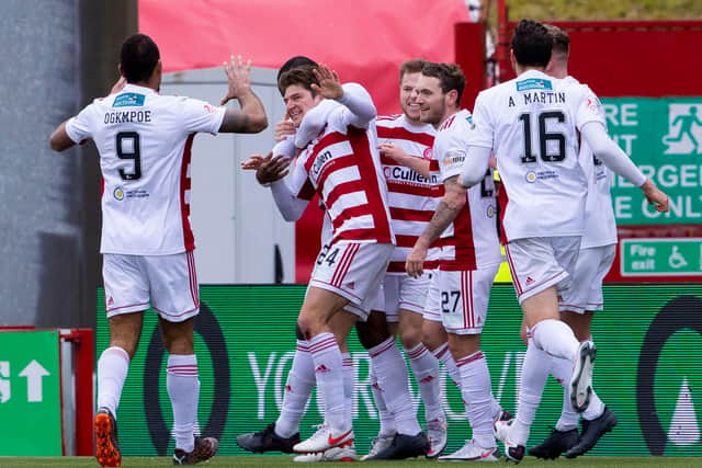 Hamilton earned a more than deserved point against Rangers. Picture: SNS