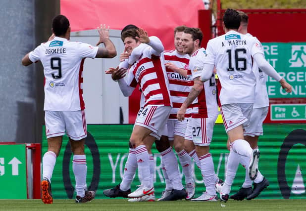 Hamilton earned a more than deserved point against Rangers. Picture: SNS