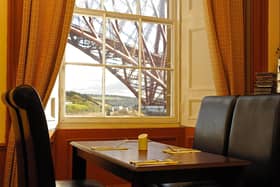 The former dining room at the Albert Hotel, North Queensferry, with spectacular views of the Forth Rail Bridge
