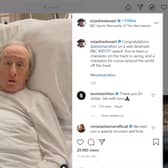 Sir Jackie Stewart appeared on Sports Personality of the Year from his hospital bed.