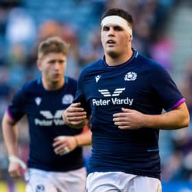 Marshall Sykes, who made his Scotland debut against Tonga at Murryfield in October 2021, has been called into the squad for the Italy match. (Photo by Ross Parker / SNS Group)