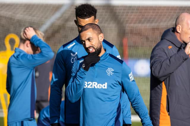 Kemar Roofe trains with Rangers ahead of the Europa League match against Sparta Prague. (Photo by Alan Harvey / SNS Group)