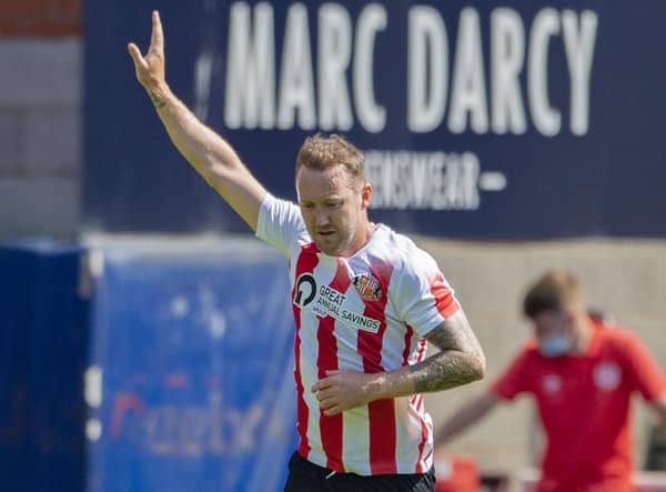 Sunderland's Aiden McGeady celebrates after converting a penalty against Hearts last season.