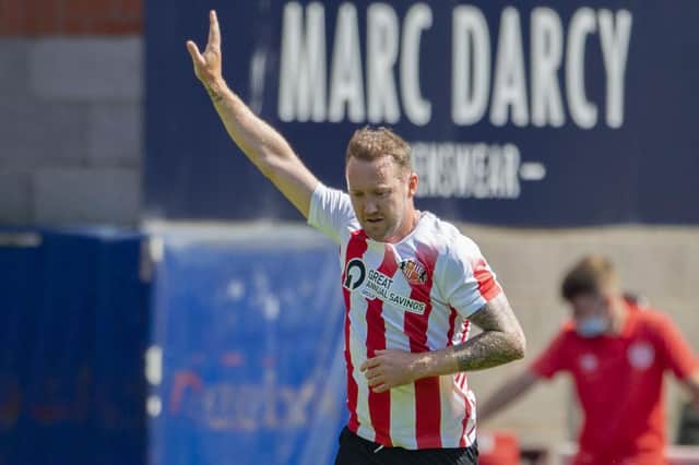 Sunderland's Aiden McGeady celebrates after converting a penalty against Hearts last season.