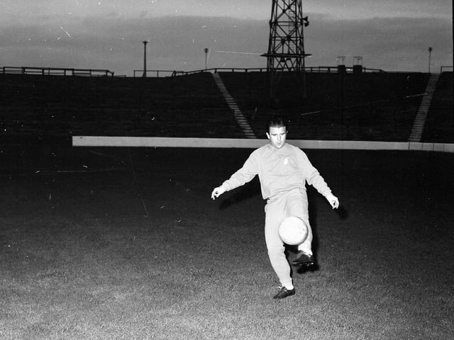 Real Madrid's Ferenc Puskas trains at Easter Road on October 6, 1964, the day before his team were beaten 2-0.