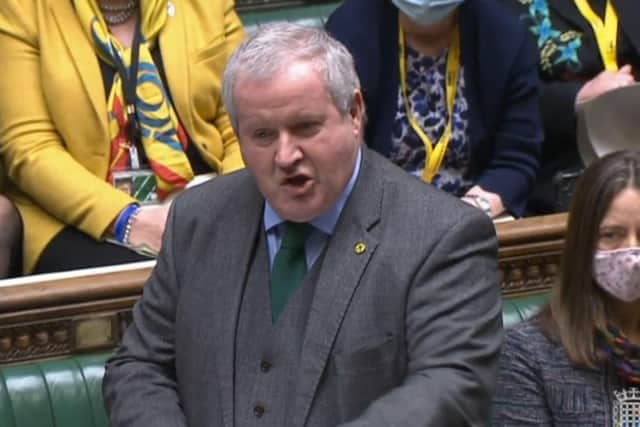 SNP Westminster leader Ian Blackford responds to a statement by Prime Minister Boris Johnson to MPs in the House of Commons