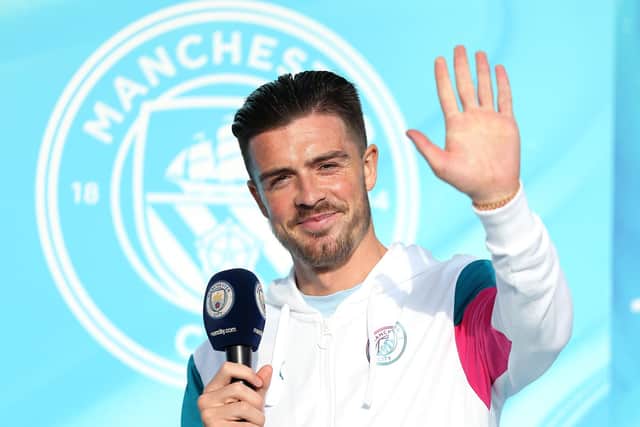 Jack Grealish is paraded by Man City after his £100m move from Aston Villa.