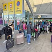 Passengers queuing at Heathrow's Terminal 5 on Saturday. Picture: Jonathan Brady/PA Wire