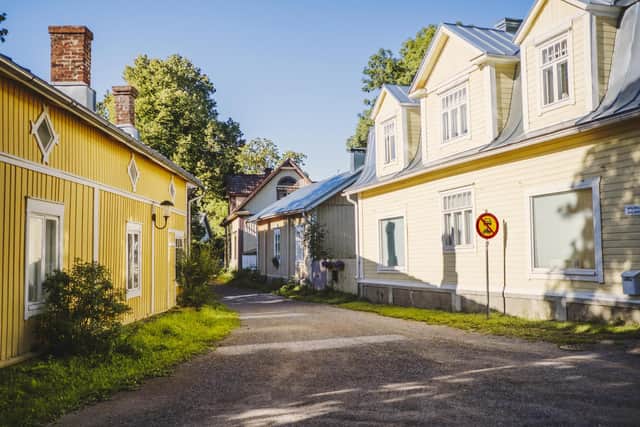 Ancient wooden houses, narrow streets, canal and harbour mark Pargas as a town with Viking roots. Pic: Lotta Tamminem