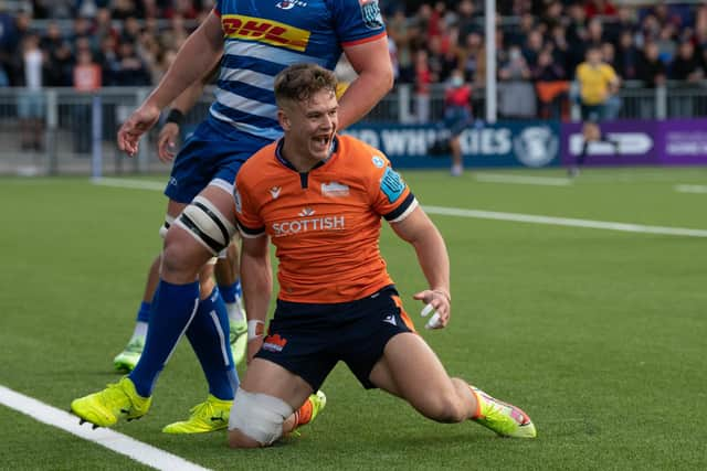 Joy for Edinburgh's Darcy Graham after his third-minute try against the Stormers. Picture: Ross Parker / SNS