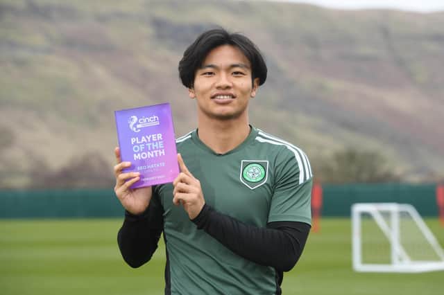 Celtic's Reo Hatate has landed the cinch Premiership Player of the Month award for February.