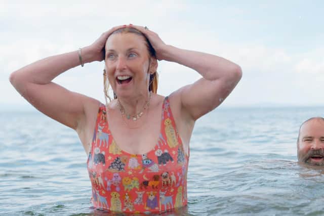 Julie Wilson Nimmo and Greg Hemphill in the sea Pic: Solus Productions/BBC