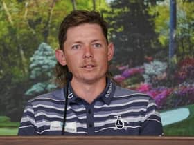 Cameron Smith speaks to the media in the build up to the 86th Masters. Picture: Augusta National Golf Club