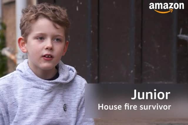 Junior was saved from the blaze