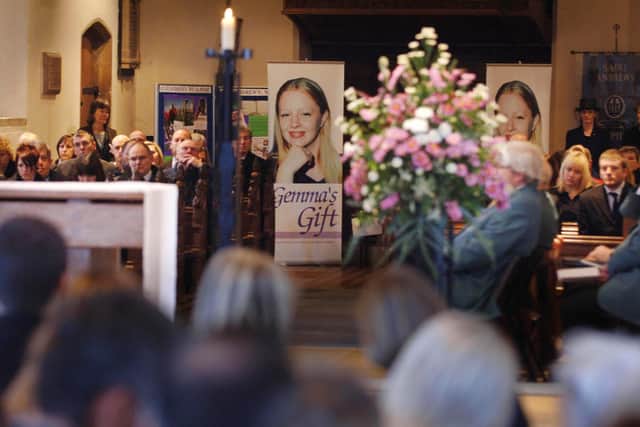 Mourners attend a service of thanksgiving at Rushmere St Andrew church near Ipswich in memory of murder victim Gemma Adams (Picture: Stefan Rousseau/PA)