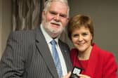Stuart Pratt with First Minister Nicola Sturgeon at an event in 2017 to mark his service as a local councillor.