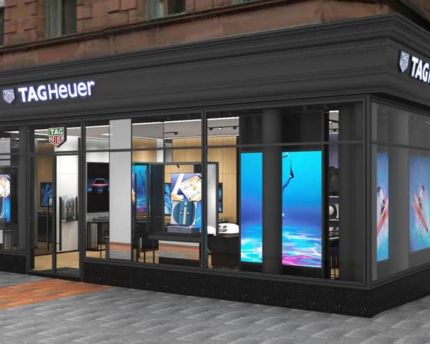 A rendering of how the new TAG Heuer boutique is likely to look when it opens later this year on Glasgow's Buchanan Street.